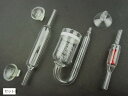 ガラス製 CO2 バブルカウンター 拡散器 ディフューザー 逆流防止弁 2種類から選べる3点セット 水槽 水草 添加 高透明度ガラス(セットB)