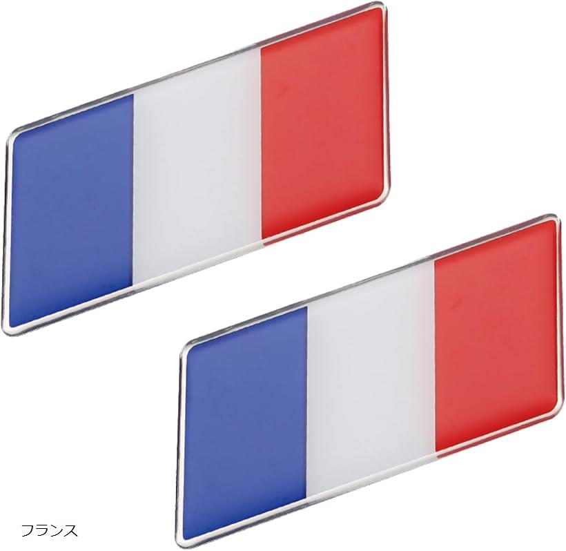 【楽天ランキング1位入賞】フランス 国旗 ステッカー プレート 立体 シール グッズ 車 エンブレム フロント リア バック ドア ミラー 2枚 セット フランス国旗