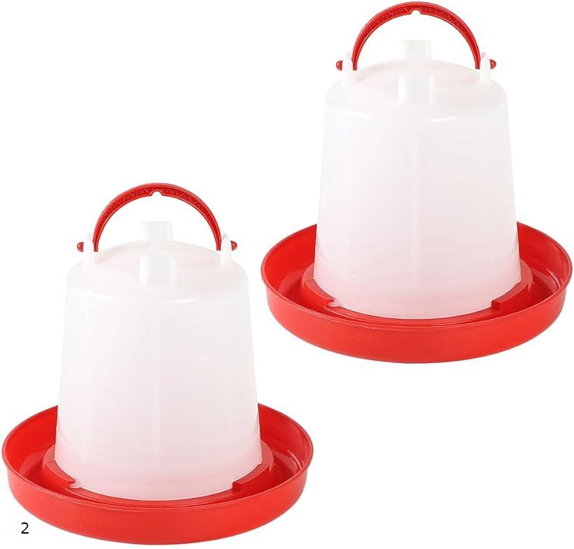 AllBright ニワトリ用自動給水器 鶏 水飲み器 ドーム型 水やり(レッド(2個))