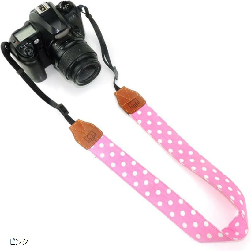 Uccellino ドット カメラストラップ カラフル ネックストラップ ベルト かわいい ショルダー 調節可能 ..
