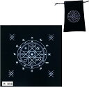 【楽天ランキング1位入賞】タロットクロス ベルベット ポーチ タロットカード用クロス 占いクロス 黒 星座(黒(星座))