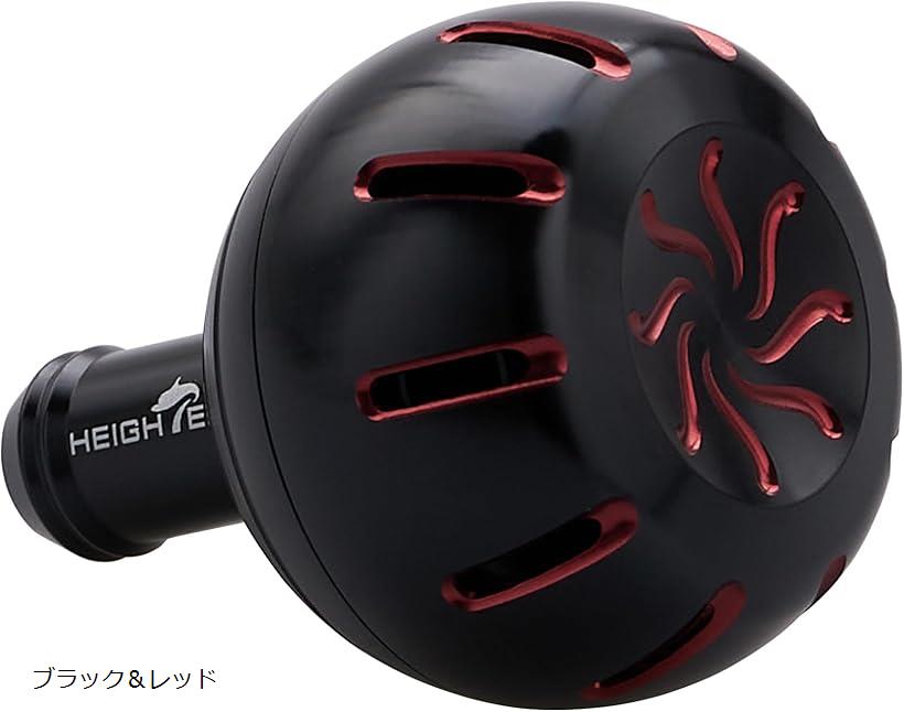 35mm パワー リール ハンドル ノブ シマノ ダイワ 通用 Shimano Type Daiwa Chrysant Series ブラック＆レッド 732 (ブラック＆レッド)