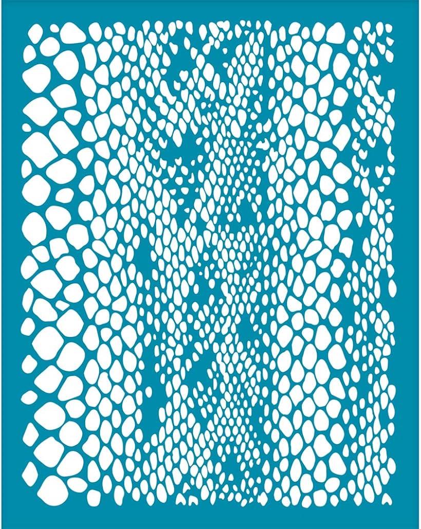 シルクスクリーンステンシル 蛇紋 シルクステンシルプレート 描画テンプレート 非接着 粘性なし 粘土イヤリング作り シルク印刷テンプレート 粘土適用 木材の塗装用 図案印刷 再利用可能 洗濯可能 (蛇紋)