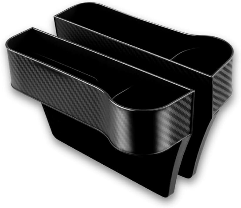 サイドポケット 車 収納 ドリンクホルダー カップ 置き型 カーシート 隙間 運転席・助手席セット (ブラ..