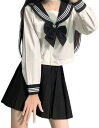 【全品P5倍★4/27 9:59迄】3点セット 制服 セーラー服 濃紺 白 シャツ スカート 蝶結びリボン 白三本 プリーツスカート コスプレ 文化祭 学園祭 仮装