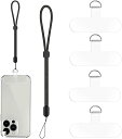 スマホストラップ ストラップホルダー 5点入り 強化版タグパッチ・金属D字リング 全機種対応 リストストラップ 1本+タグパッチ4枚(D)(2)