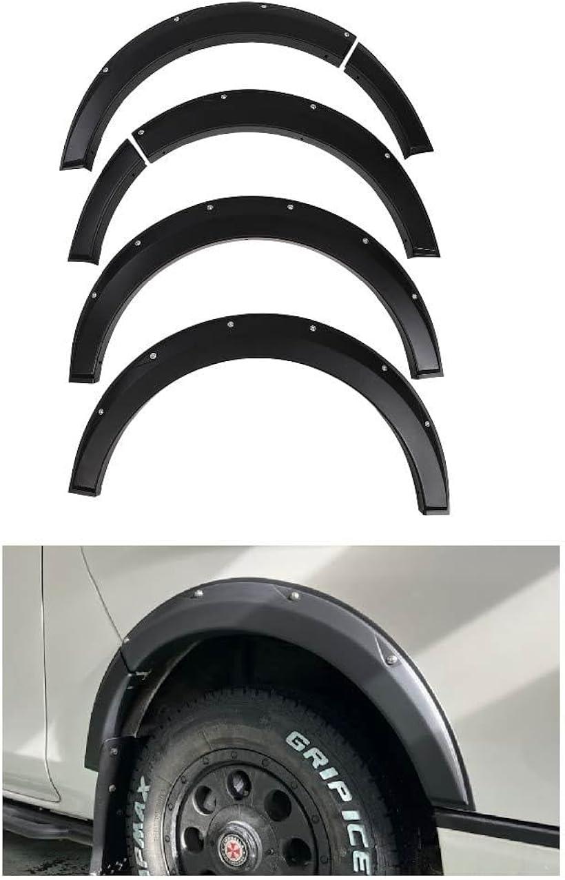 【全品P5倍★お買い物マラソン】【楽天ランキング1位入賞】日産 キャラバン NV350 E26 前期/後期 オーバーフェンダー ピアスボルト風 艶消し/マッドブラック 専用設計 ダミーリベットフェンダー 外装 車 タイヤ 装飾 ワゴン 前後 6Pセット カスタム品