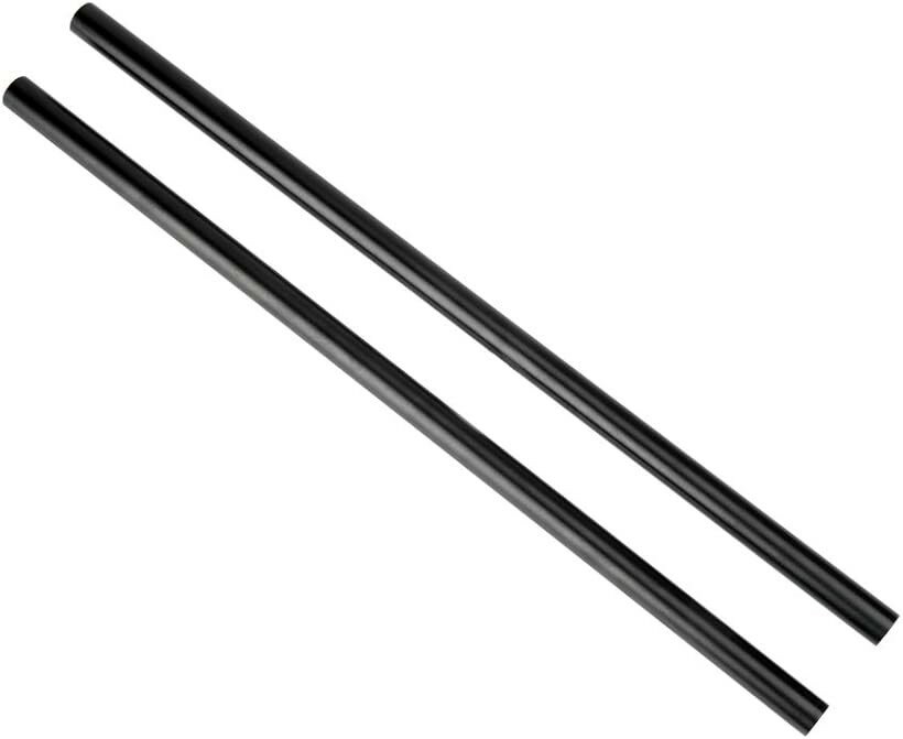 카메라 로드 2개 세트 카메라 15mm 로드 길이 40cm 16인치 M12 Thread 구멍 외경 15mm 파이프 Camera Rod 알루미늄제 초경량 디지털 부속품 카메라 촬영 안정성 기재 카메라 액세서리(블랙)