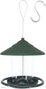 【楽天ランキング1位入賞】バードフィーダー 鳥用 給餌器 吊り下げ 取り付け簡単 フック 屋根付き プラスチック 大容量(グリーン)