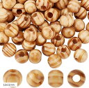 120個 木製ビーズ 穴5mm 大穴ビーズ 丸い ウッドビーズ ナチュラルビーズ 木ビーズ アクセサリーパーツ ジュエリー作り 天然木ビーズ DIY手作り ハン...