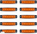 【楽天ランキング1位入賞】サイド マーカー led 12v 24v 兼用 6連 マーカーランプ トラック ライト 照明 10個 セット(アンバー)