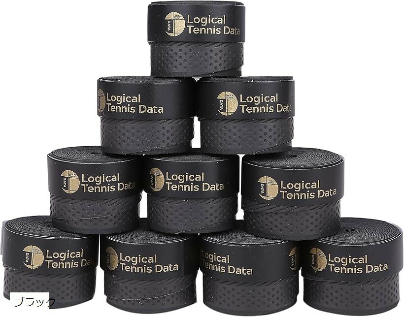 グリップテープ ドライ 10本セット テニス ラケット バドミントン (ブラック, 110x2.5cm)