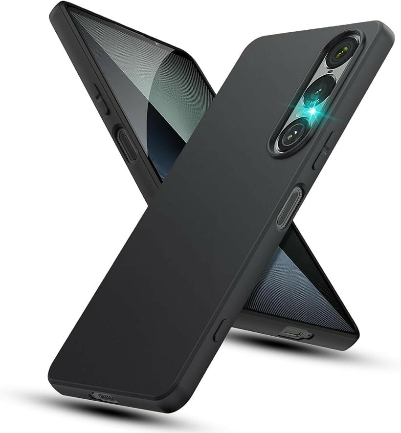 Rakuten - Xperia 1 VII ケース マットブラック携帯便利 ストラップホール付きSO-51F / SOG15 カバー 超薄型 軽量 擦り傷防止 落下防止 滑り止め TPUケース 指紋防止 (ブラック, MJO-JAC-C840)