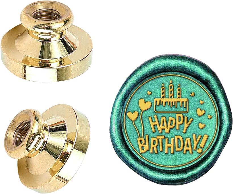 25mm シーリングワックス シーリングスタンプ 交換真鍮銅頭 HAPPY BIRTHDAY図案 真鍮ヘッドのみ