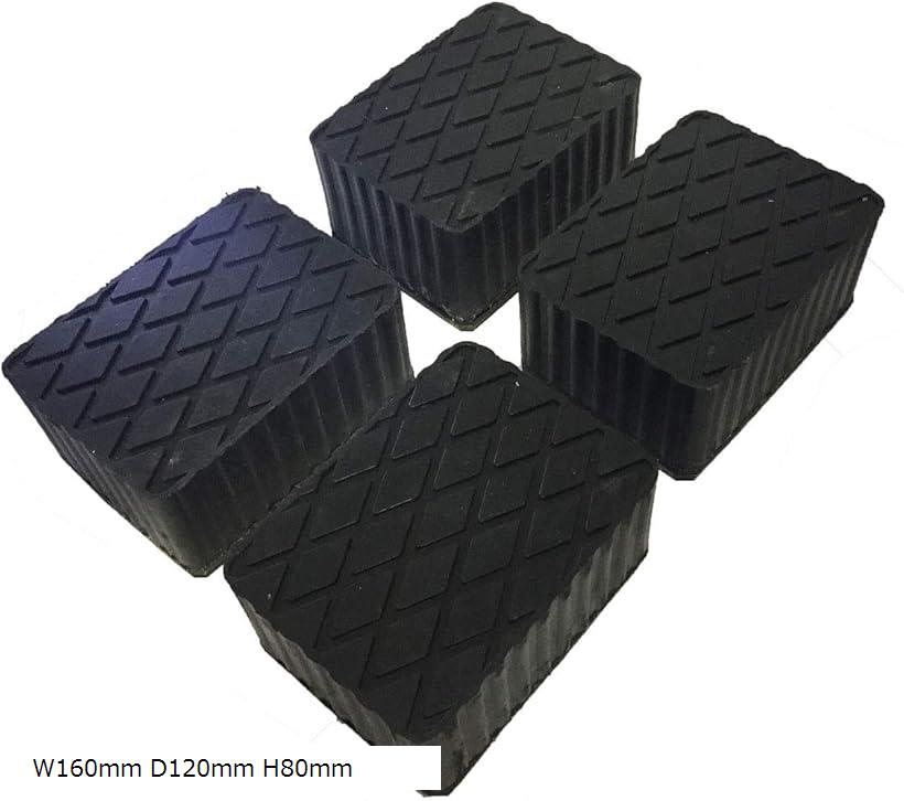 互換品汎用 自動車整備用 リフトゴム 4個セット W160mm D120mm H80mm (ブラック, W160mm D120mm H80mm)