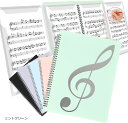 【楽天ランキング1位入賞】楽譜 ファイル 台紙 4面 5色 書き込み 見開き A4 10枚/40面 書き込める ピアノ 伴奏1冊(ミントグリーン, A4)