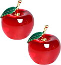 クリスタル りんご 林檎 ペーパーウェイト 置物 雑貨 インテリア (赤/赤)