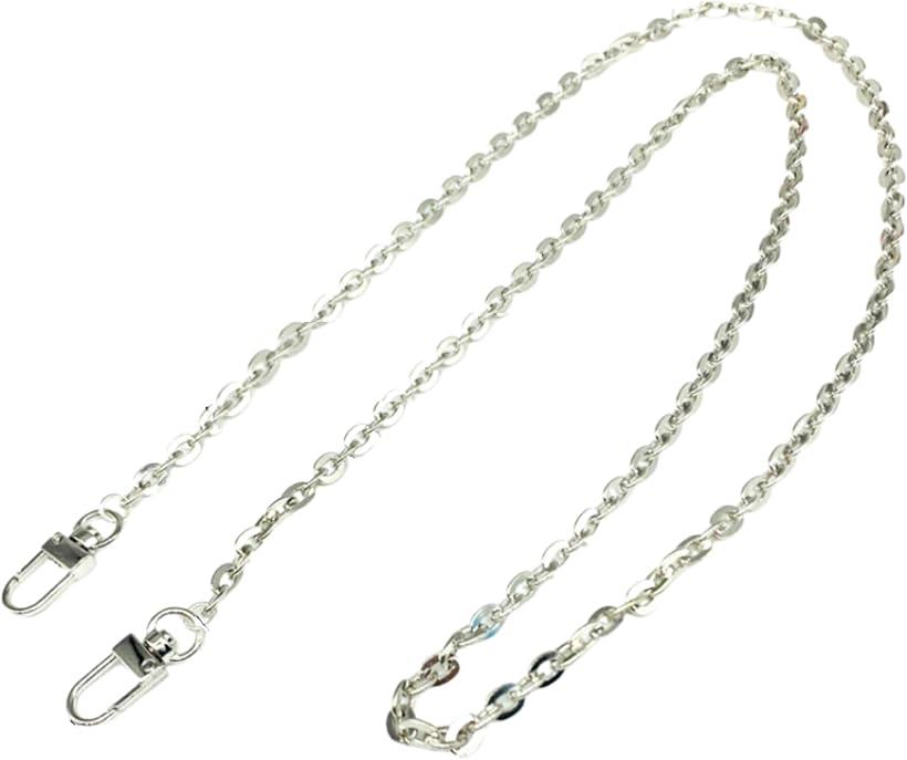 バッグ チェーン 120cm シルバー ショルダーバッグ 肩掛けチェーン 金属 持ち手 ハンドル ストラップ ファション