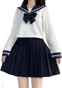 セーラー服 長袖 JK コスチューム 制服 女子高校生 コスプレ 3点セット(L)