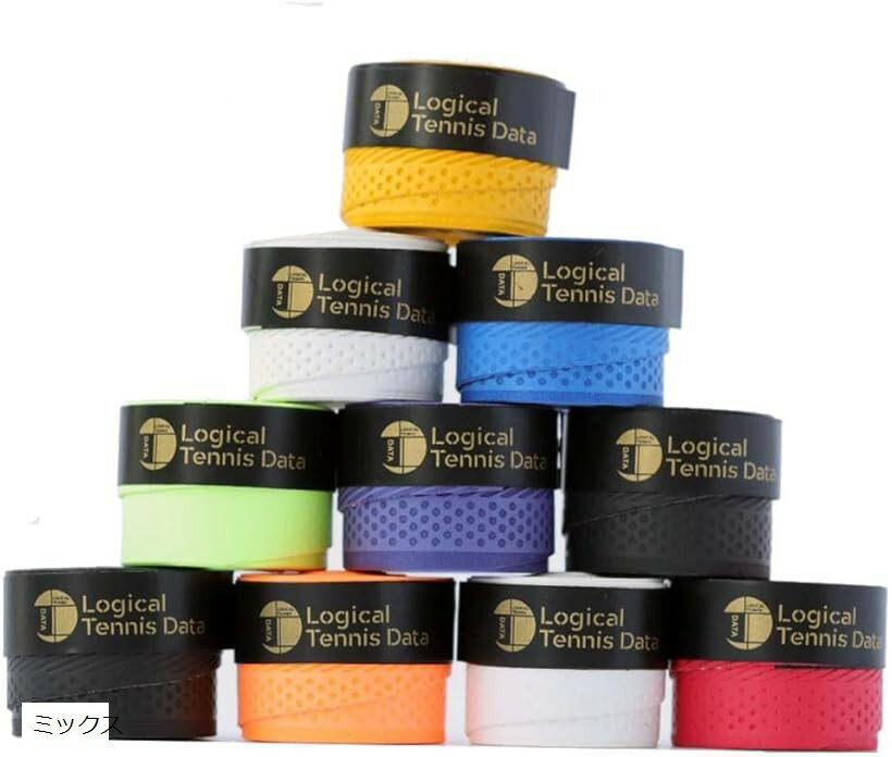 グリップテープ ドライ 10本セット テニス ラケット バドミントン (ミックス, 110x2.5cm)