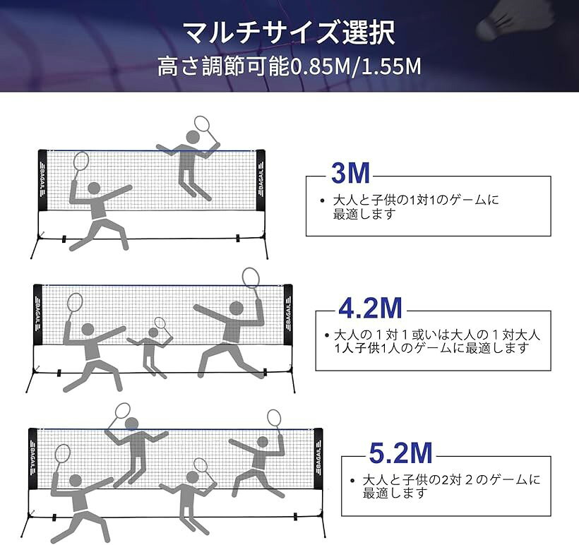 【楽天ランキング1位入賞】バドミントンネット バドミントン用ネット テニスネット...