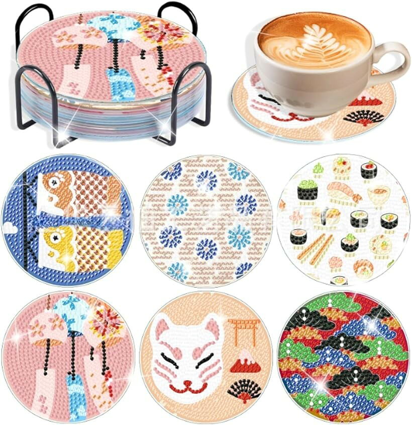 商品コード2brpgr6p1p商品名和柄 コースター ダイヤモンドアート DIY 手作りキット ビーズアート 初心者 6枚セットブランドUccellinoカラーマルチカラー「楽しいダイヤモンドアート」ついつい熱中してしまうダイヤモンドアートのDIYキットです。キラキラしたダイヤモンドビーズを使用しています。デジタルデトックスやストレスリリースができると最近注目を集めています。「実用的なコースター」作成したダイヤモンドアートはコースターとしてご使用いただけます。プレゼントにも最適です。小さくすぐに完成するので、まずは体験してみたいという初心者にも大人気です。「道具も一緒にお届け」工具も一緒にお届けするフルセットなので届いたらすぐに作り始めることができます。作り方は簡単です。ビーズの袋に印刷された数字やアルファベットのビーズを同じ英数字の台紙に貼り付けるだけです。ペン先を接着剤につけてビーズを取り付けます。「印象的な和柄デザイン」こいのぼりや風鈴などかわいらしい和柄デザインのコースターを6個セットでお届けます。「仕様」サイズ：約10センチ　お届け内容：コースター・ビーズ・ビーズトレイ・ダイヤモンドペン・接着剤・スタンド※ 他ネットショップでも併売しているため、ご注文後に在庫切れとなる場合があります。予めご了承ください。※ 品薄または希少等の理由により、参考価格よりも高い価格で販売されている場合があります。ご注文の際には必ず販売価格をご確認ください。※ 沖縄県、離島または一部地域の場合、別途送料の負担をお願いする場合があります。予めご了承ください。※ お使いのモニタにより写真の色が実際の商品の色と異なる場合や、イメージに差異が生じることがあります。予めご了承ください。※ 商品の詳細（カラー・数量・サイズ 等）については、ページ内の商品説明をご確認のうえ、ご注文ください。※ モバイル版・スマホ版ページでは、お使いの端末によっては一部の情報が表示されないことがあります。すべての記載情報をご確認するには、PC版ページをご覧ください。