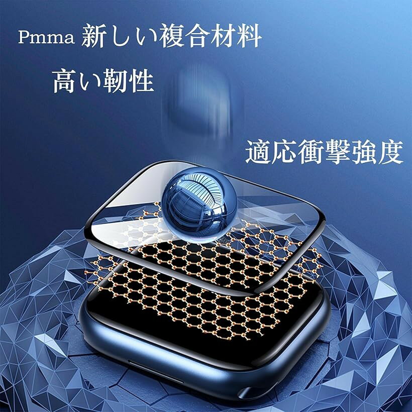 Apple Watch ガラスフィルム 9H強化ガラスフィルム 全面保護 画面保護カバー 耐傷性 指紋防止 2枚セット (ブラック, Apple Watch 7/8/9 (41MM))