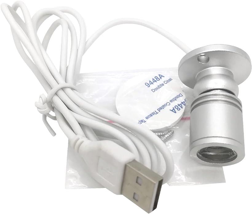 楽天OHstoreミニ LED スポットライト 小型 USB 角度調整 ホビーライト フィギュア プラモデル 模型 （タイプB: スイッチなし）