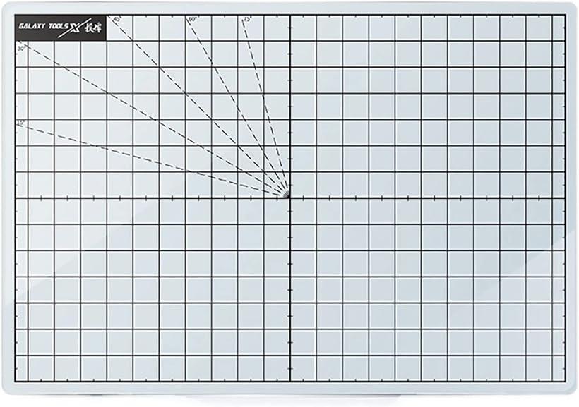 ガラス カッターマット カッティングマット A5 220x150mm ガイド目盛り付き プラモデル 模型 マスキングテープ デザインナイフ( ホワイト)