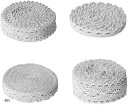 milkcat トーションレース 4セット リボン 手芸材料 ハンドクラフト材料 ギフト(B白)