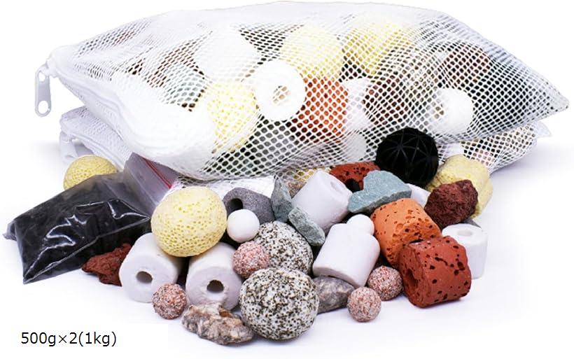 水槽用 濾過材 濾材 観賞魚 海水魚 淡水 アクアリウム フィルター 水質改善 500gx2 1kg (500gx2(1kg))
