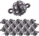 ネックレス クラスプ 10mm 20個 マグネット 留め具 磁気 ブレスレット エンドパーツ アクセサリー(ブラック)
