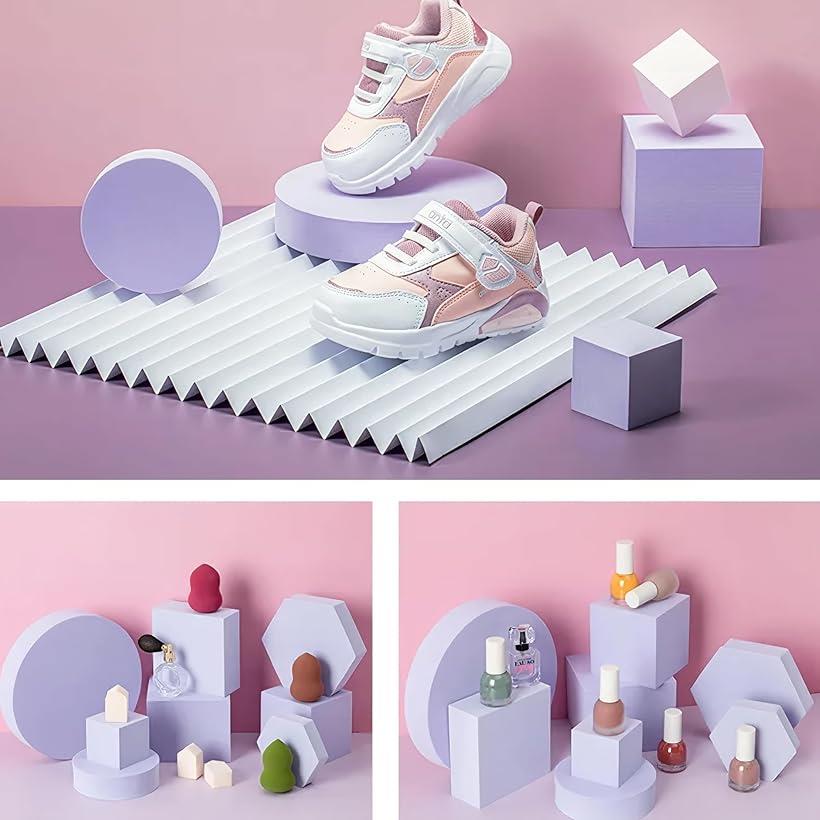 【楽天ランキング1位入賞】撮影小道具 台座 撮影セット 立方体 円柱 商品撮影 ディスプレイ アクセサリー 小物 軽量(パープル8種)