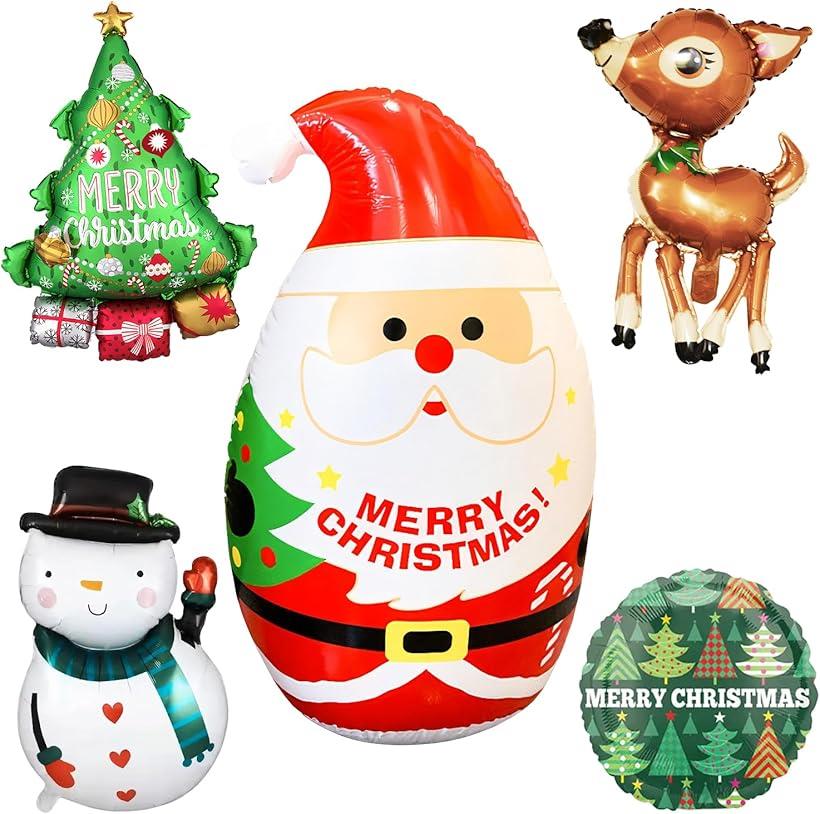クリスマス バルーン サンタ 飾り 高さ約120cm 装飾 風船 玄関 お店 クリスマスツリー 雪だるま バンビ..