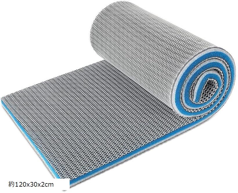 水槽 フィルター スポンジフィルター 濾過マット 濾過フィルター 濾過材 交換 アクアリウム 熱帯魚 金魚 約120x30x2cm (ブルー, 約120x30x2cm)