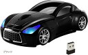 【楽天ランキング1位入賞】車型マウス ワイヤレス 無線 小型 軽量 2.4Ghz 光学式 3ボタン USBレシーバー付き(ブラック, Small)