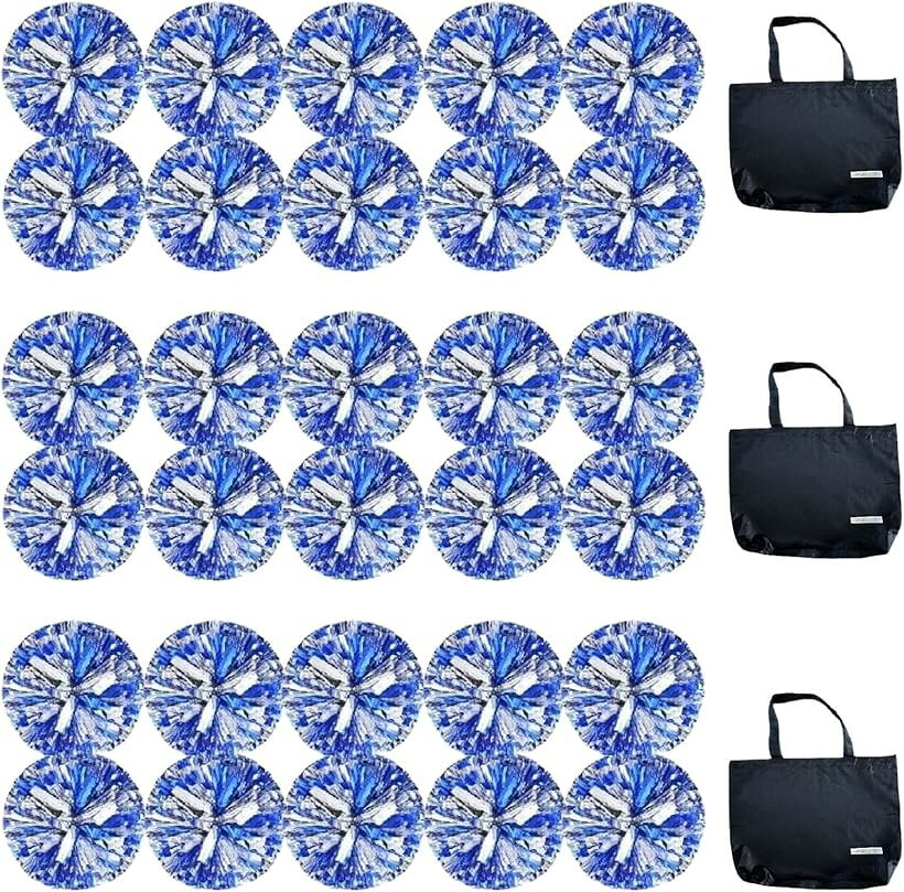 バリエーションコード : 2bj3qyy431商品コード2bj3q45p83商品名ポンポン チア キッズ ダンス カット済み 30個 15人分ブランドSWANBELLEカラーブルー+シルバー30個サイズ等28 cmポンポン30個セット（15人分）。運動会・ダンス・発表会・応援イベントにぴったりのチアポンポンセット。指を入れて使うリングタイプです。直径約28cm、1個約50g、テープ幅は約2cm、1点約50g。軽くて持ちやすいサイズで、お子様から大人まで使いやすいポンポンです。安全にお使いいただくため中心部の結束バンドはカットしております。新品の商品を福祉施設で1点1点丁寧に検品・作業を行っておりますので安心してご使用いただけます。ポンポンはゴムでまとめた状態でお届けします。手でほぐして広げるだけでふんわりとしたポンポンになります。ポンポン10個につき1枚、収納袋を同梱しております。保管や持ち運びにも便利です。袋の形状・色柄は入荷時期により異なります。＊色移り、色褪せしやすい商品ですので他の物とは分けて暗い場所に保管してください。※ 他ネットショップでも併売しているため、ご注文後に在庫切れとなる場合があります。予めご了承ください。※ 品薄または希少等の理由により、参考価格よりも高い価格で販売されている場合があります。ご注文の際には必ず販売価格をご確認ください。※ 沖縄県、離島または一部地域の場合、別途送料の負担をお願いする場合があります。予めご了承ください。※ お使いのモニタにより写真の色が実際の商品の色と異なる場合や、イメージに差異が生じることがあります。予めご了承ください。※ 商品の詳細（カラー・数量・サイズ 等）については、ページ内の商品説明をご確認のうえ、ご注文ください。※ モバイル版・スマホ版ページでは、お使いの端末によっては一部の情報が表示されないことがあります。すべての記載情報をご確認するには、PC版ページをご覧ください。