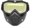 バイク用 ヘルメットマスク 取り外し可能 フェイスガード バイクゴーグル 目保護 UVカット オートバイ 防塵 耐久性 軽量 防風 視野界広い (レンズカラー イエロー)