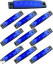 【全品P5倍★4/27 9:59迄】LED サイドマーカー ランプ 12V 24V 兼用 青 6連 防塵 防水 トラック トレーラー 汎用 車幅灯 高輝度 10個セット ブルー