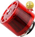 バイク パワーフィルター カバー付き 雨対策 エアクリーナー 35mm 汎用 排ガス対策 全天候 (赤)