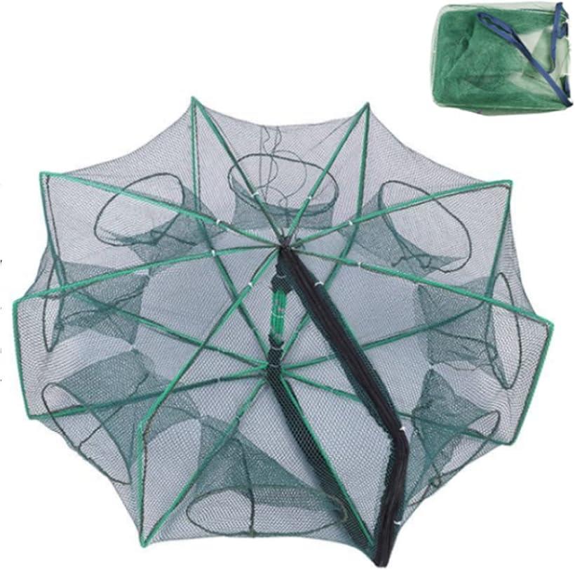 【楽天ランキング1位入賞】魚 網 仕掛け かご 漁具 折りたたみ可能 ネット 一網打尽 8穴