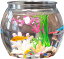 金魚鉢 水槽 アクアリウム 容器 ボウル 大容量 インテリア 花瓶 プラスチック 丸型 透明 (16.5×13.5cm)