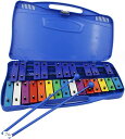 【楽天ランキング1位入賞】鉄琴 25音 打楽器 音楽 教育用 カラフル スタンド付き 持ち運び便利(ブルー)
