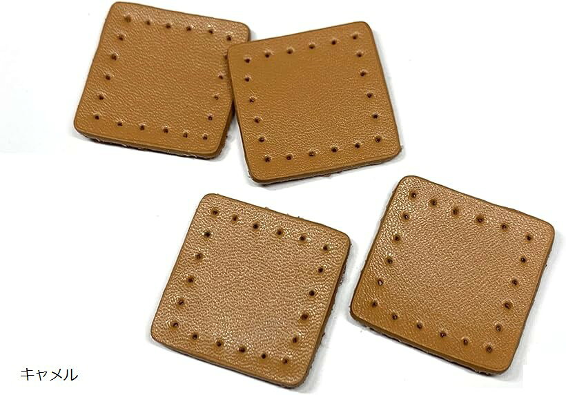 ファスナー エンド パーツ 本革 ハンドメイド バッグのパーツ ファスナーキャップ ストッパー (キャメル)