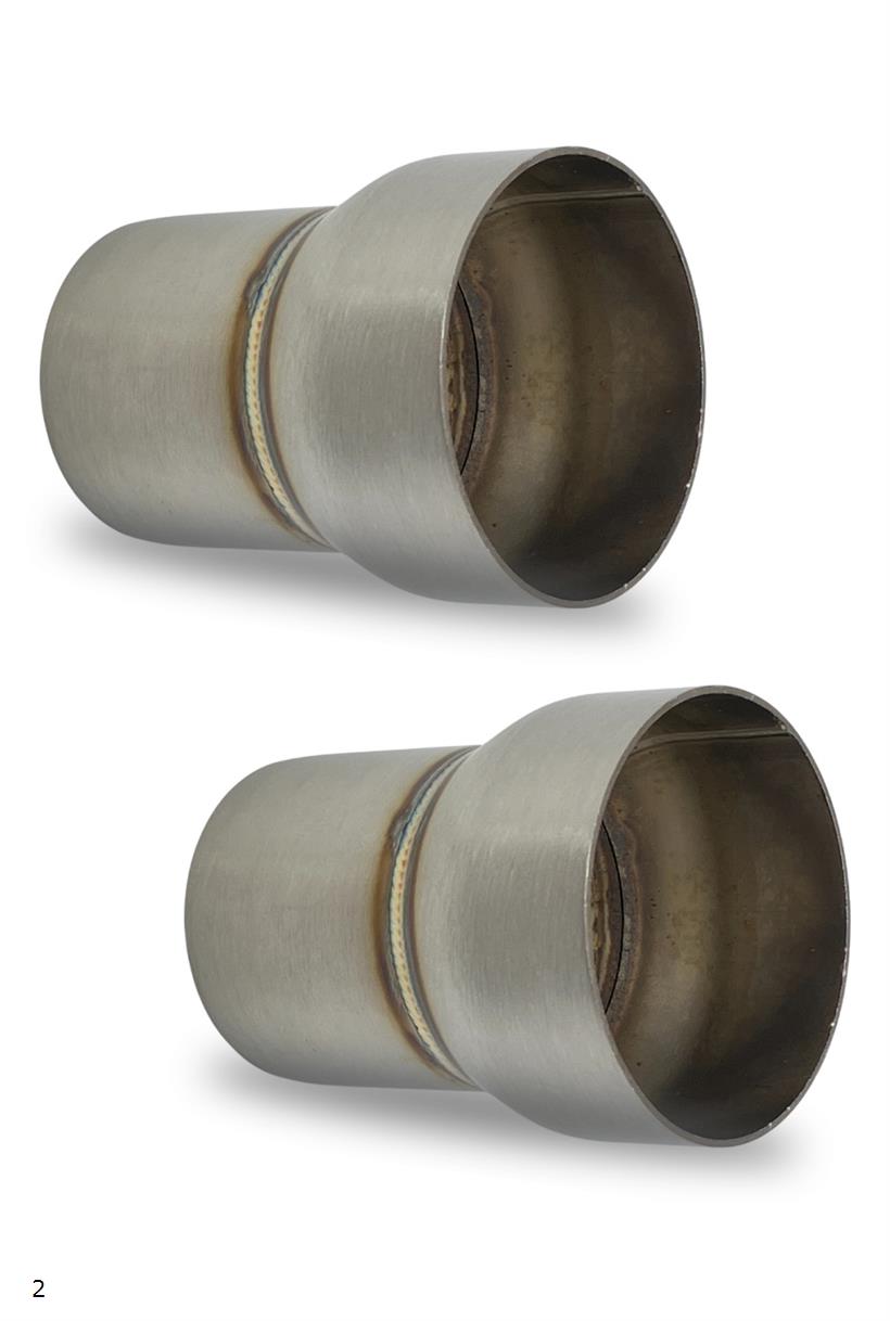 バイク マフラー用 差込径 変換アダプター ジョイントパイプ 中間パイプ 外径φ 60.5 mm＞ サイレンサー 内径φ 50.8 2個入