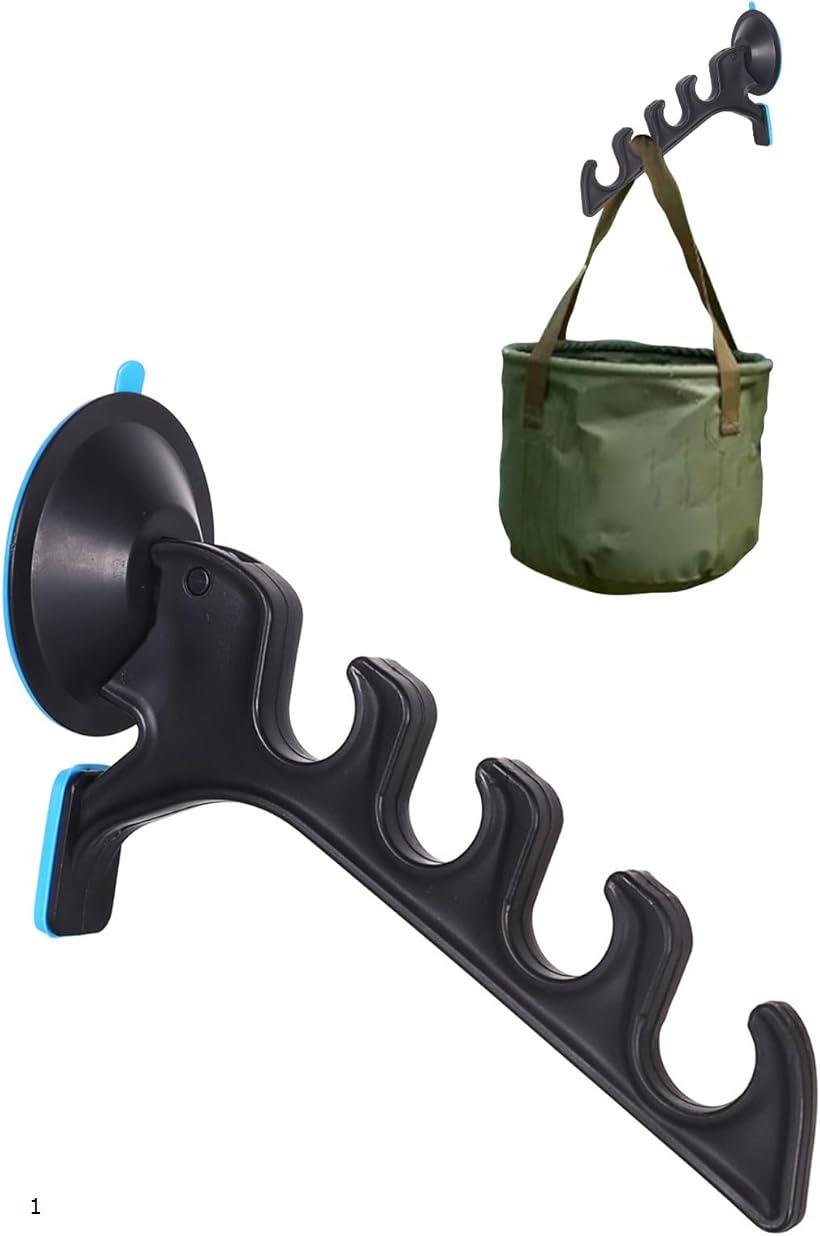 吸盤 式 釣り 竿 ロッド ホルダー フック 車 載 ポール キーパー 竿受け クーラーボックス にも 便利 マルチ ハンガー 本(グレー)