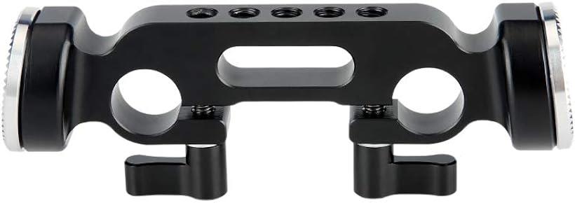 互換品 15mmダブルホールロッドクランプ ARRI標準ロゼットアマント付き 汎用 レールショルダーサポートシステムに対応 DSLR装備 Rigs DSLRリグ-254 (ブラック)