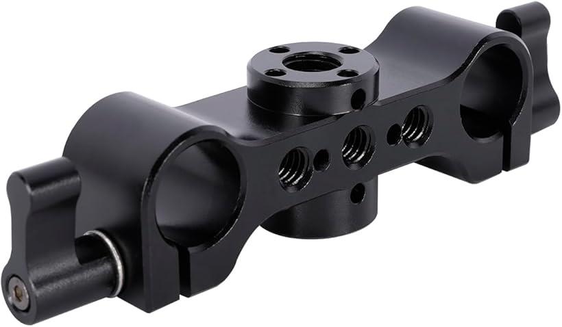 互換品 互換性 15mm ロッドクランプ レールサポート 1/4-20 および 3/8-16 ARRI スタイル用の位置決め穴 アルミニウム合金製 軽量 DSLRリグ ―568
