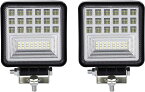 [YU-YU] LED ワークライト 126w 2個 セット 12v 24v 兼用 角型 バックランプ 作業灯 車幅灯 路肩灯 投光器 補助灯 スポットライト フォグランプ 汎用品