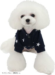 【全品P5倍★4/24 20時～】Twinsno 犬の服 秋冬 星柄 防寒 あったか フリース お散歩 (濃紺色))